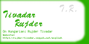 tivadar rujder business card